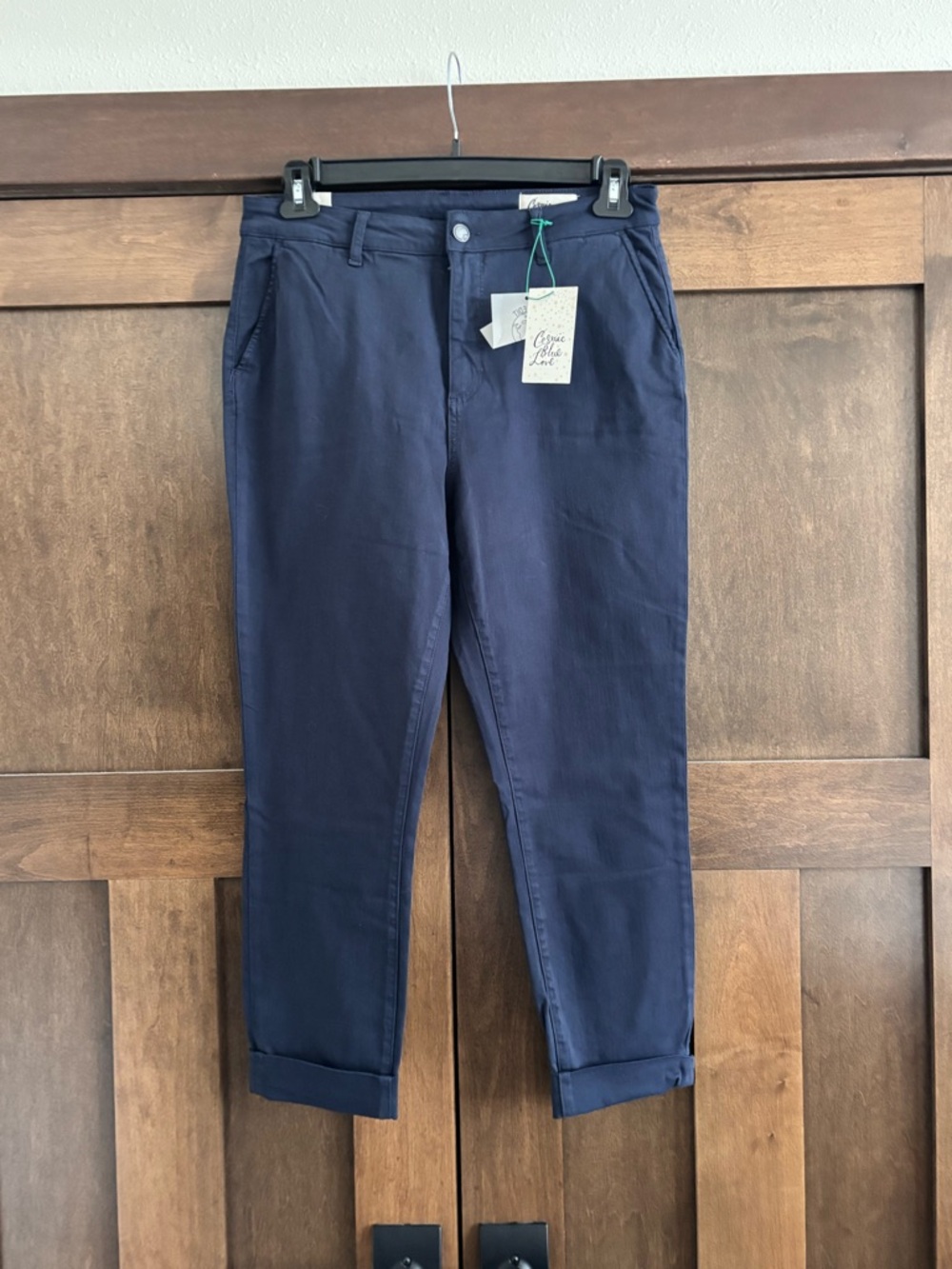 Cropped Ankle Pants in Navy - Classic Straight Fit